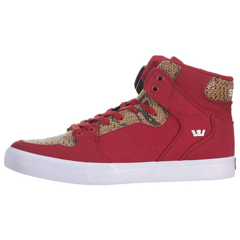 Buty Supra VAIDER - Sneakersy Wysokie Damskie - Czerwone Brązowe (VNOB-09623)